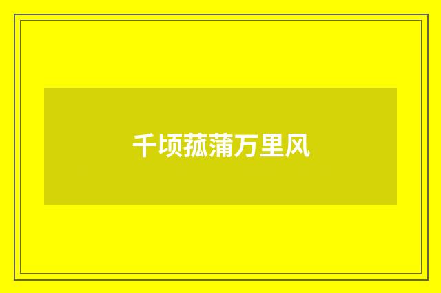 千顷菰蒲万里风