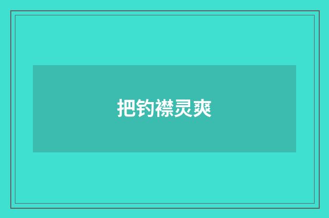 把钓襟灵爽