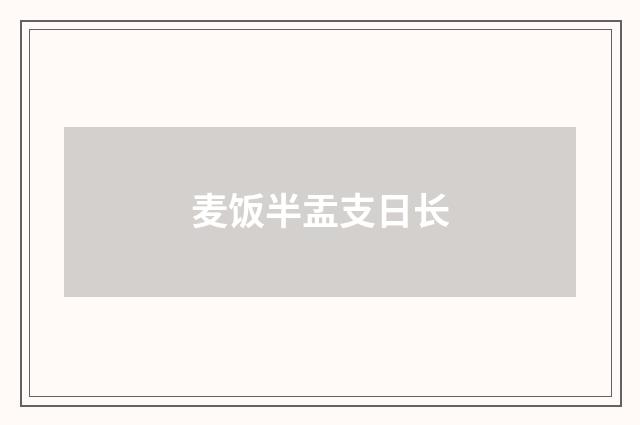 麦饭半盂支日长