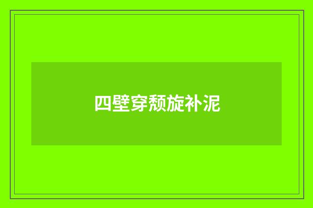 四壁穿颓旋补泥