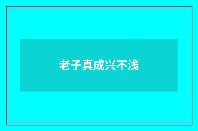 老子真成兴不浅