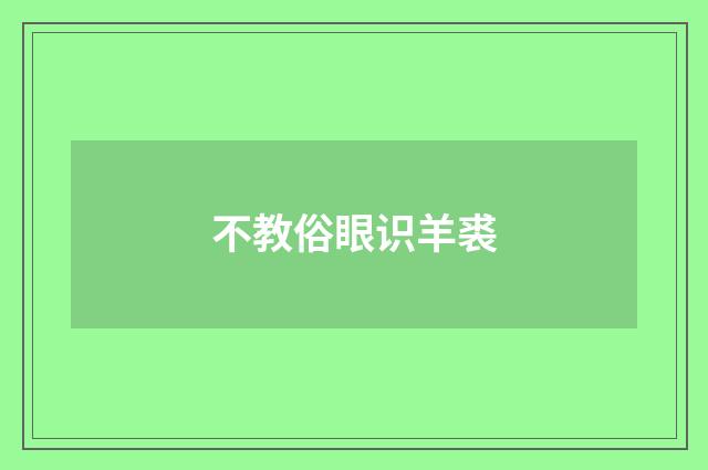 不教俗眼识羊裘