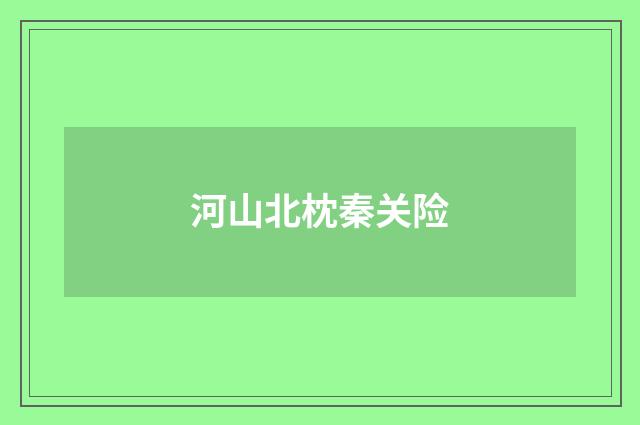 河山北枕秦关险