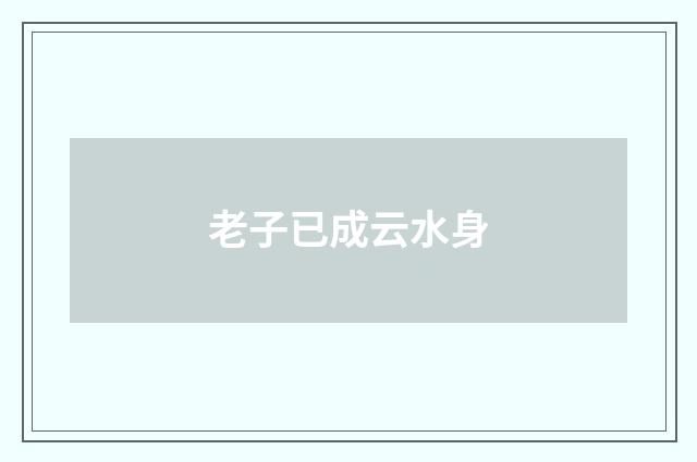 老子已成云水身
