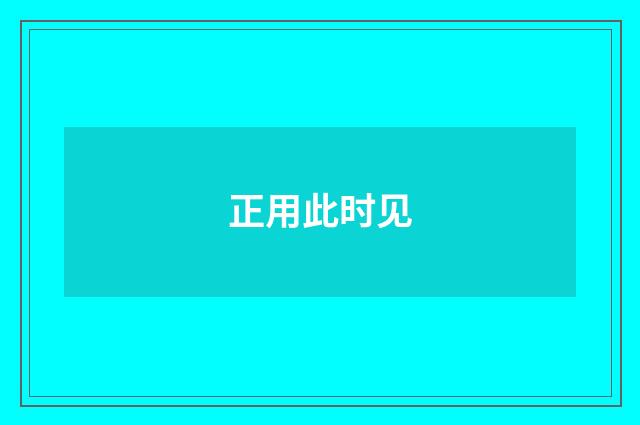 正用此时见