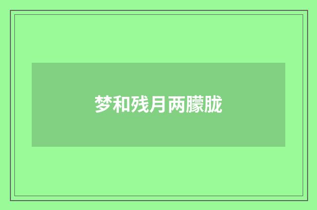 梦和残月两朦胧