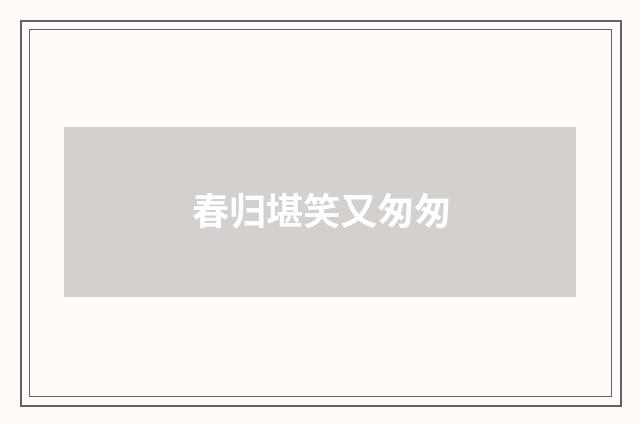 春归堪笑又匆匆