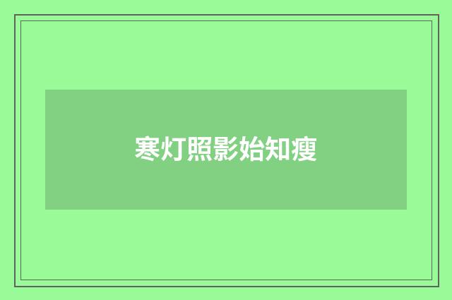 寒灯照影始知瘦