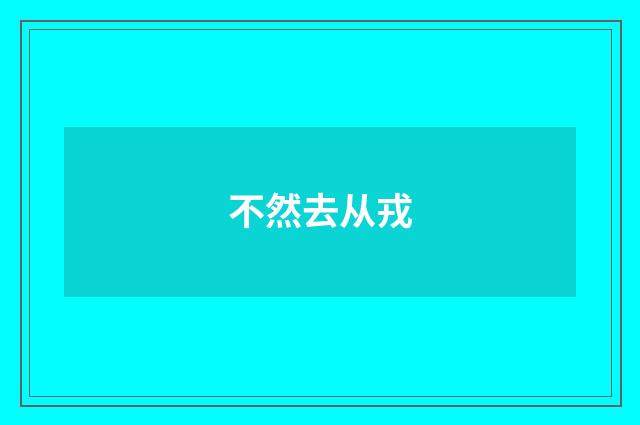不然去从戎