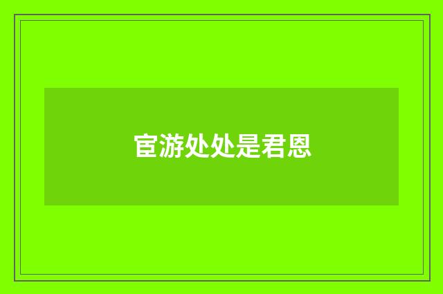 宦游处处是君恩