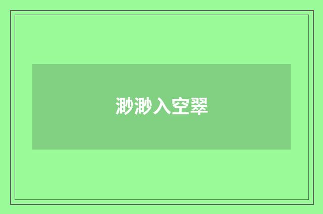 渺渺入空翠