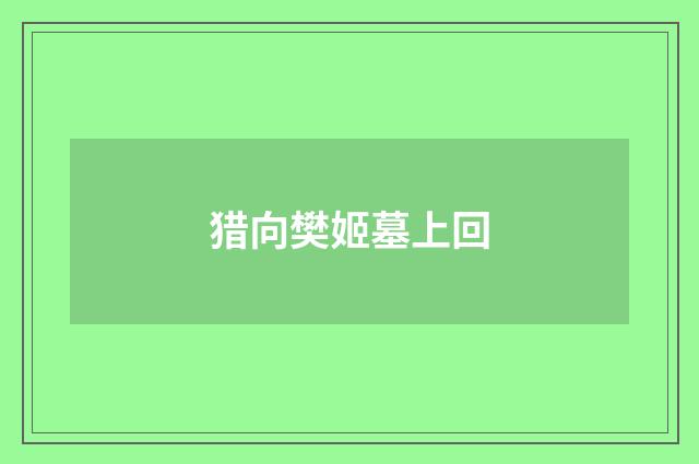 猎向樊姬墓上回