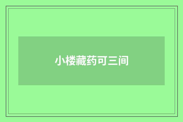 小楼藏药可三间