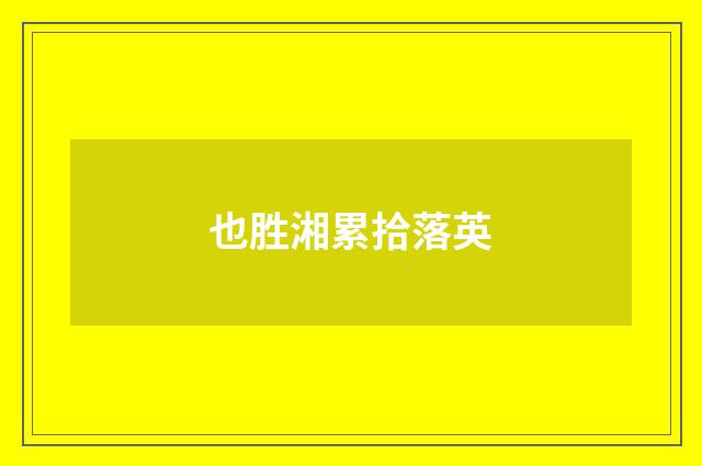 也胜湘累拾落英