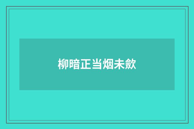 柳暗正当烟未歛