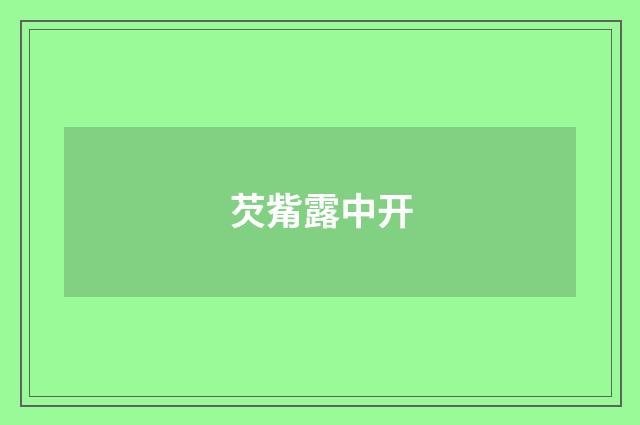 芡觜露中开