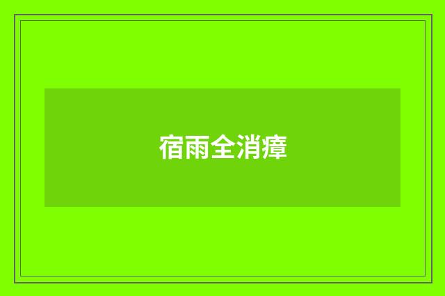 宿雨全消瘴