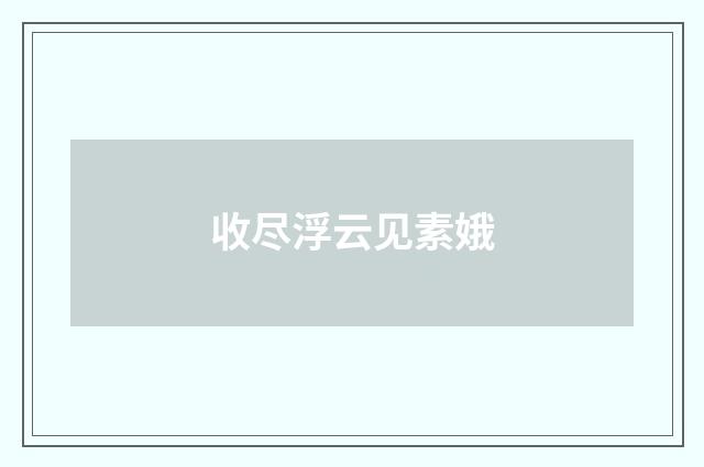 收尽浮云见素娥