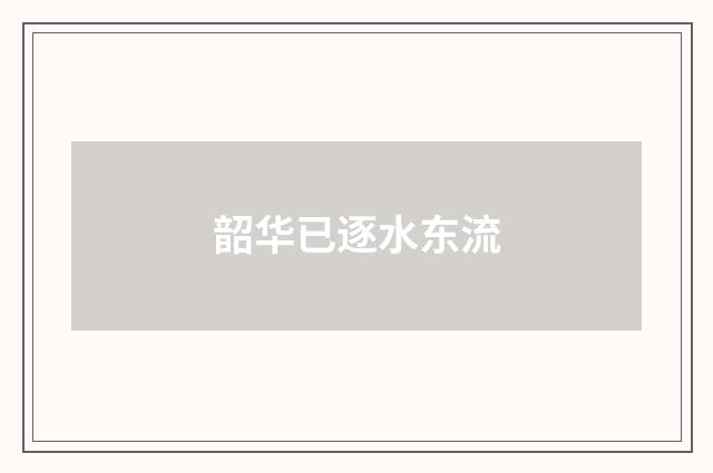 韶华已逐水东流