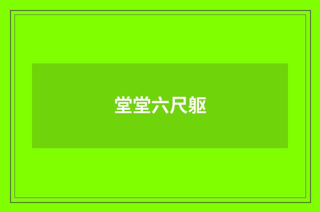 堂堂六尺躯