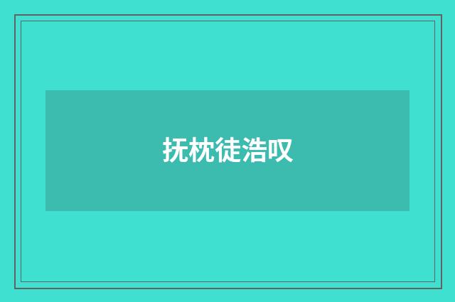 抚枕徒浩叹