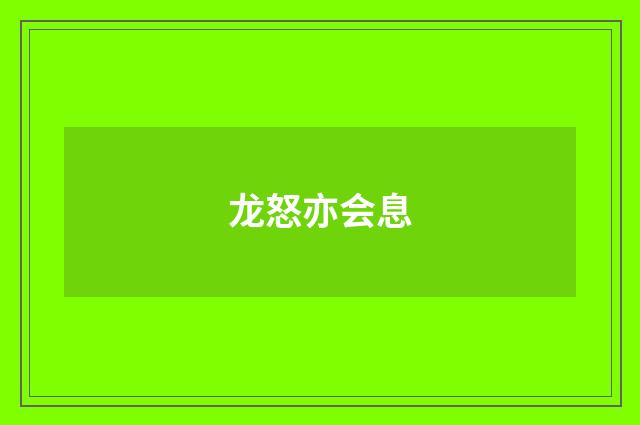 龙怒亦会息