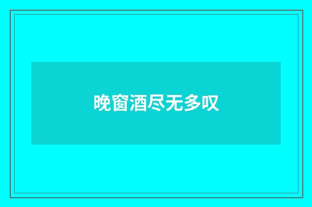 晚窗酒尽无多叹