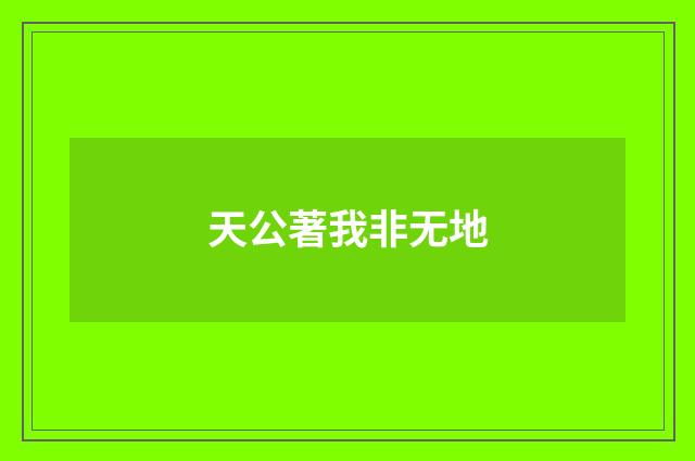 天公著我非无地