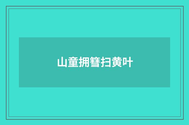 山童拥篲扫黄叶