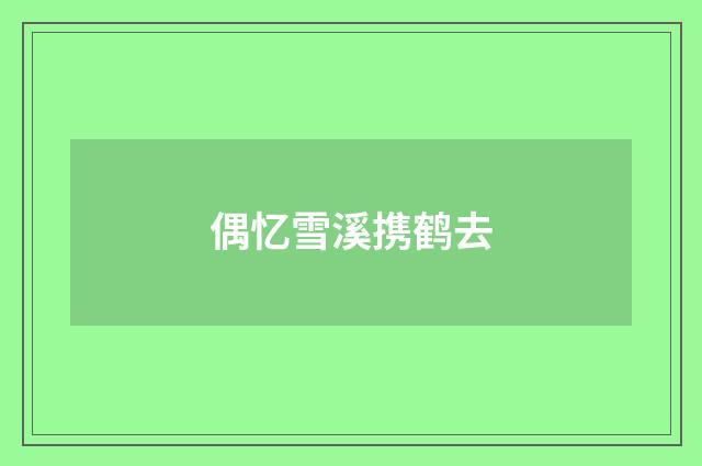 偶忆雪溪携鹤去