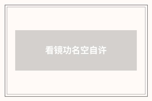 看镜功名空自许