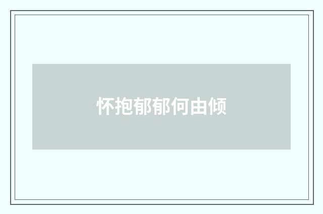 怀抱郁郁何由倾