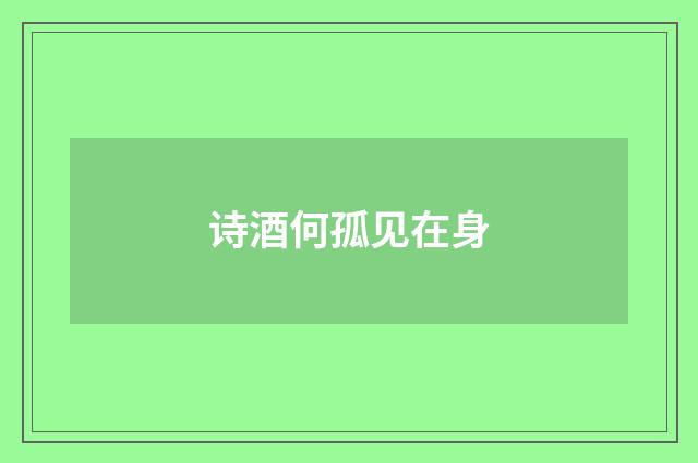 诗酒何孤见在身