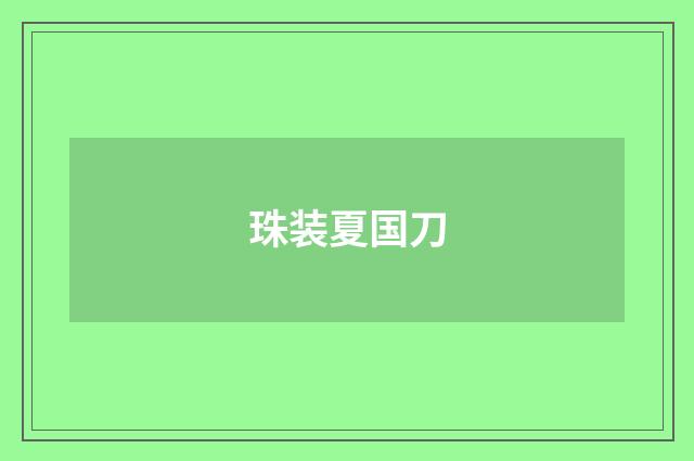 珠装夏国刀