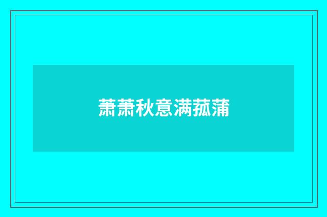 萧萧秋意满菰蒲