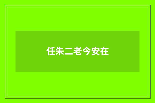 任朱二老今安在