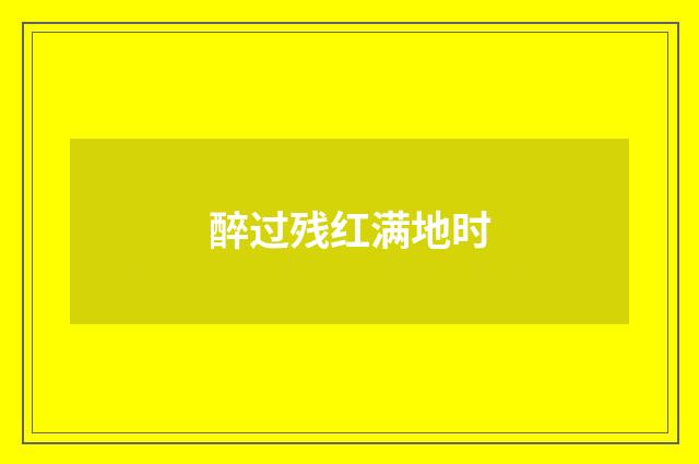 醉过残红满地时