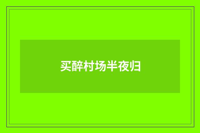 买醉村场半夜归