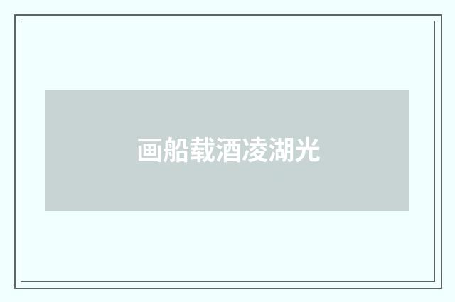 画船载酒凌湖光