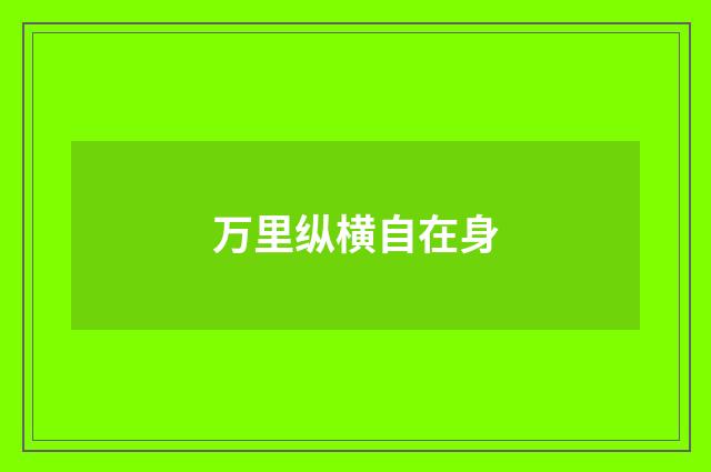 万里纵横自在身