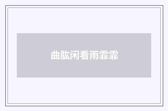 曲肱闲看雨霏霏