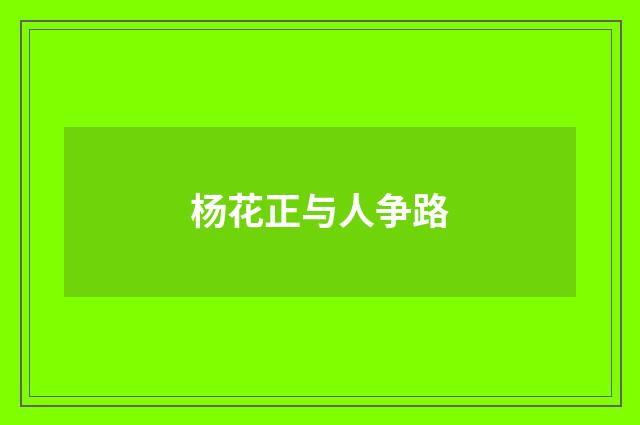 杨花正与人争路