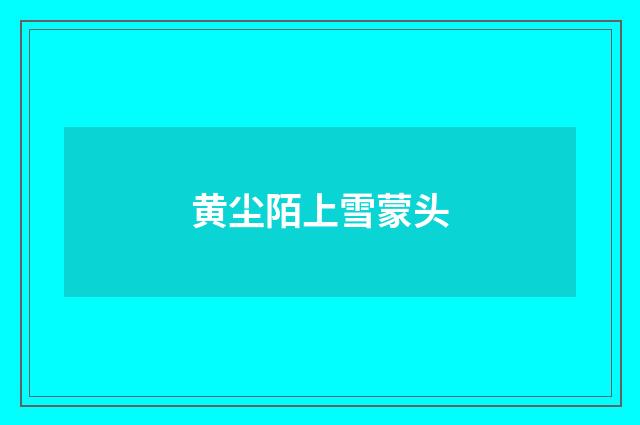 黄尘陌上雪蒙头