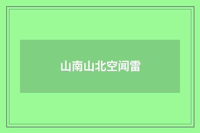 山南山北空闻雷