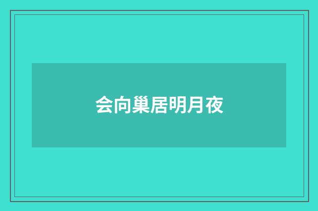 会向巢居明月夜