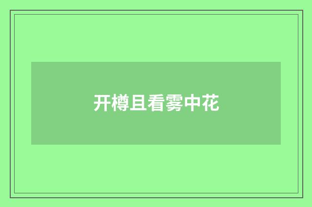 开樽且看雾中花