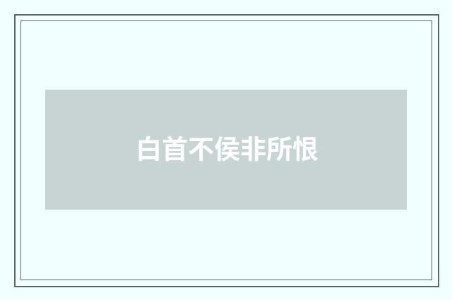 白首不侯非所恨