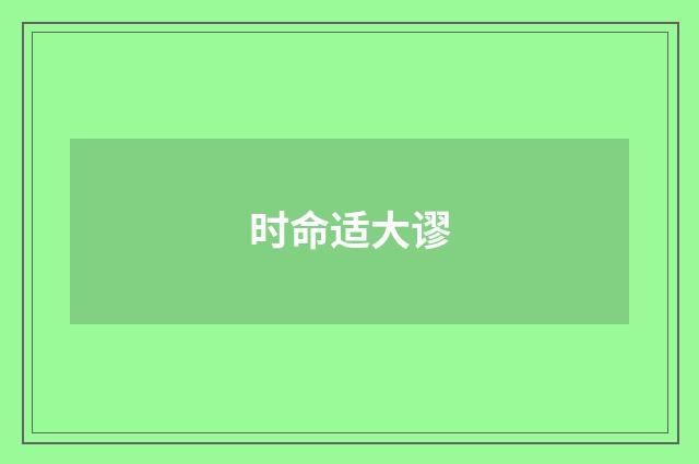 时命适大谬