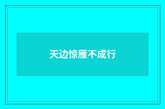 天边惊雁不成行