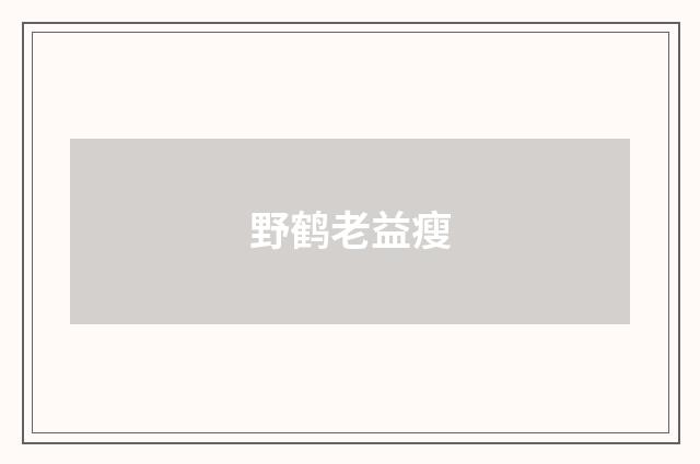 野鹤老益瘦